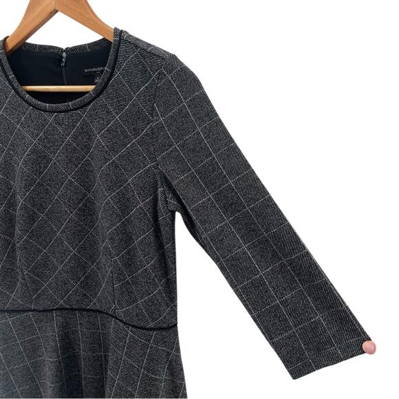 NWT Banana Republic Gray Windowpane 3/4 Sleeve
Scoop Neck Casual Dress Size 6 - Picture 3 of 11
